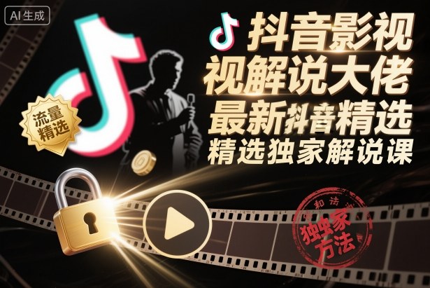 抖音影视解说大佬最新抖音进精选和独家方法，精选独家解说课-资源社·项目库