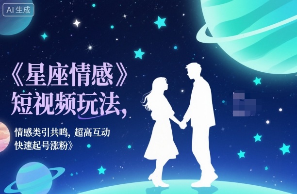 星座情感短视频玩法,情感类引共鸣,超高互动,快速起号涨粉-资源社·项目库