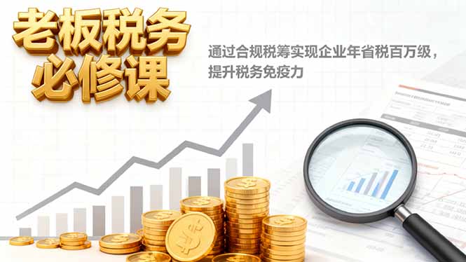 老板税务必修课,通过合规税筹实现企业年省税百万级,提升税务免疫力-资源社·项目库