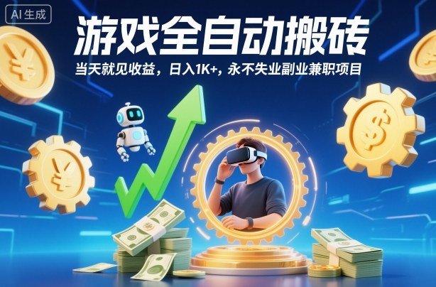游戏全自动搬砖，当天就见收益，日入1K+，永不失业副业兼职项目【揭秘】-资源社·项目库