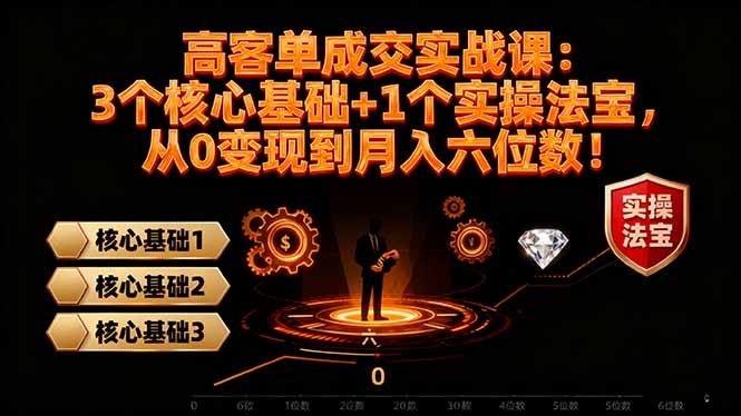 高 客单成交实战课：3个核心基础+1个实操法宝，从0变现到月入六位数！-资源社·项目库