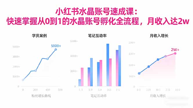 2025小红书水晶账号速成课:快速掌握从0-1水晶账号孵化全流程,月收入达2w-资源社·项目库