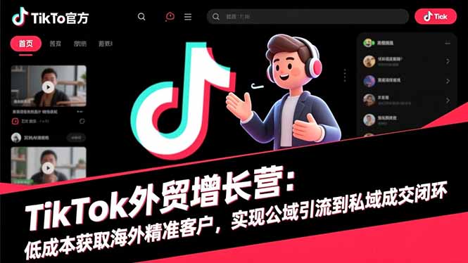TikTok外贸增长营：低成本获取海外精准客户，实现公域引流到私域成交闭环-资源社·项目库