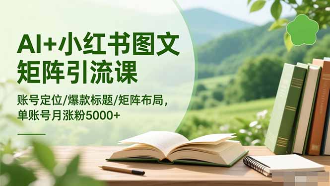 AI+小红书图文矩阵引流课：账号定位/爆款标题/矩阵布局/单账号月涨粉5000+-资源社·项目库
